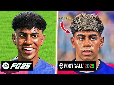 EA FC 25 vs eFootball 2025 - Wonderkids Player Face Comparison