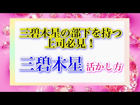 三碧の部下を持つ上司必見！【三碧木星】活かし方