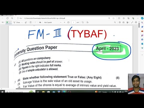 TYBAF FM-3 university paper analysis for 2024 mumbai university chapter ko option me ya prepare krke