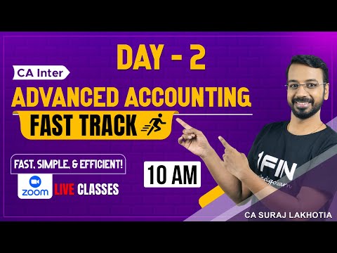 CA Inter Jan'25 - Fast Track Class - Advanced Accounting by CASuraj Sir - 25th Nov at 10 AM!