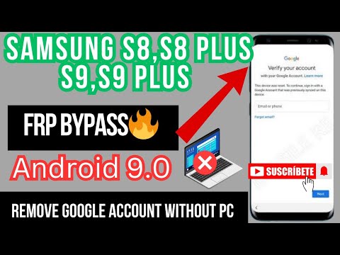 samsung s8,S8 Plus, S9, S9 Plus FRP Bypass Android 9.0