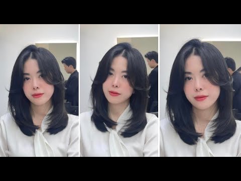 Beautiful Long Layered Haircut With Curtain Bangs & Easy Layered Hair Cutting Techniques