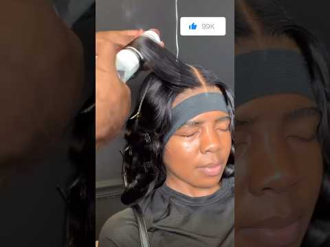 FRONTAL WIG INSTALL | STYLED W/ BODY CURLS  😍 #shorts #viral #wiginstall #fyp #hair  #youtubeshorts