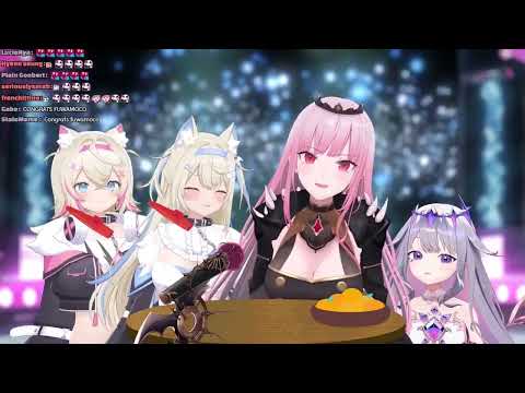 Calli, FuwaMoco & Biboo Sing Otona Blue by Atarashii Gakko -【FREE STYLE KARAOKE】