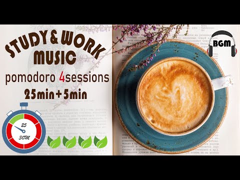 Bossa Cafe BGM. 4 Sessions 2 Hours｜Study / Work [Pomodoro Technique] ｜   Water Sound BGM