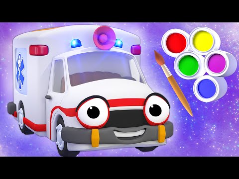 🚨🎵 Painting the Colorful Ambulance - Panda Bo Finger Family & Nursery Rhymes for Kids