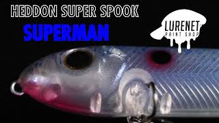 Heddon Super Spook SUPER MAN - Lurenet Paint Shop (Custom Painted Lures)