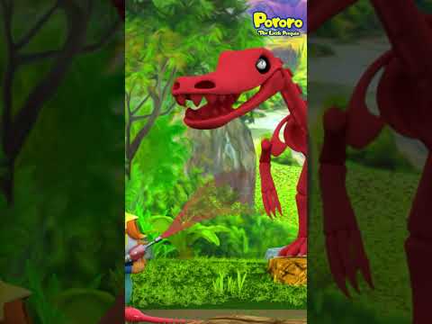 🌈Coloring Dino Skeleton | Pororo Colors #red #kidscolors