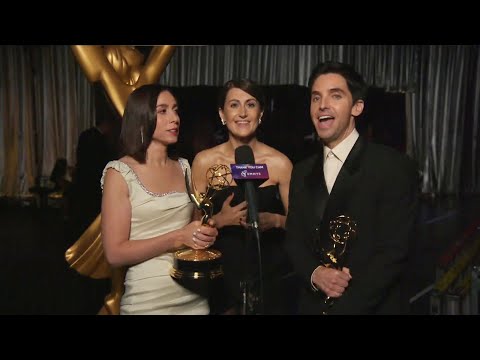 Paul W. Downs, Lucia Aniello, and Jen Statsky : 76th Emmy Awards Thank You Cam