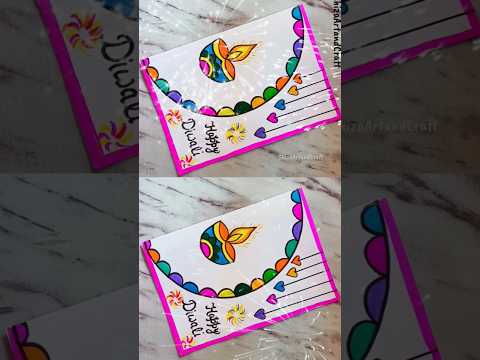 Happy Diwali greeting Card Easy 🎇🪔 #shorts #trending #viral #diwali #card #diy #art #papercrafts