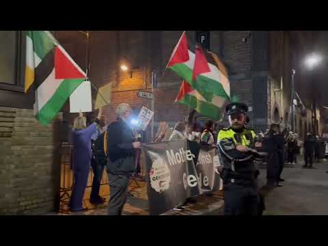 Pro-Palestine protest at US embassy event in Dublin