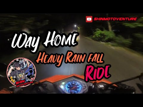 Heavy Rain Fall typhoon Odette Night ride way home