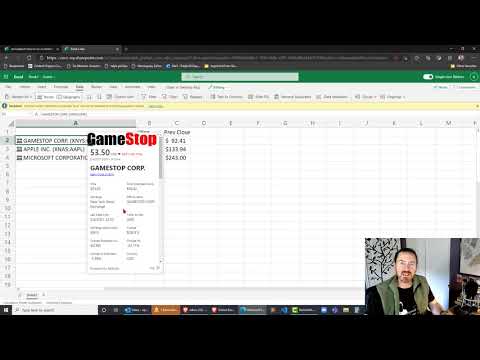 Stock Data and STOCKHISTORY Function in Excel 365 and Excel 2019