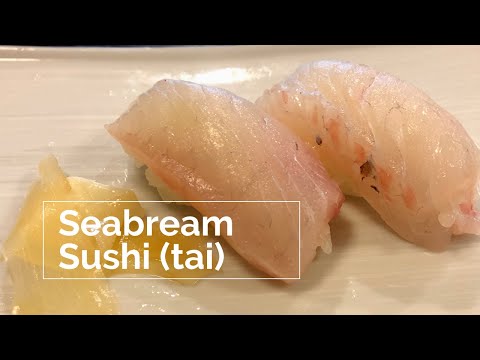 Japanese chef makes a Sea-bream sushi