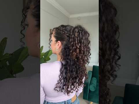 Curly hairstyle idea: half updo with braids + added volume #hairstyle #halfuphalfdownhairstyle #hair