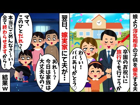 娘の卒園式より浮気相手の子供を優先する夫「卒園のお祝いに旅行でも行くか」→娘を連れ実家に帰省した3日後、夫が土下座しに来た理由が...w【2ch修羅場スレ・ゆっくり解説】