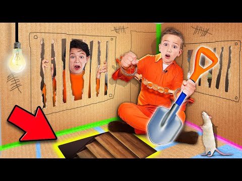 Escape from CARDBOARD PRISON Challenge!!