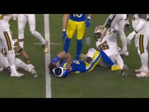 Kyren Williams HEAD INJURY Vs Saints 🙏😰 Saints Vs Rams 2023 highlights