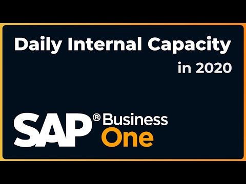 How to Set Daily Internal Capacity for a Resource | SAP Business One 2020