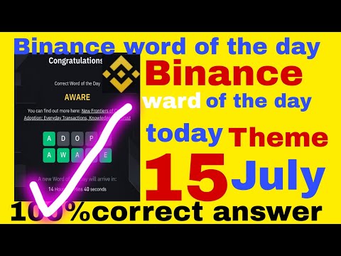 Binance word of the day Crypto Adoption Theme crypto wotd Answers