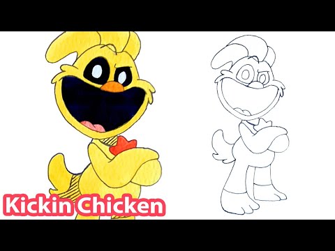 How to draw Kickin Chicken | Poppy Playtime Smiling Critters