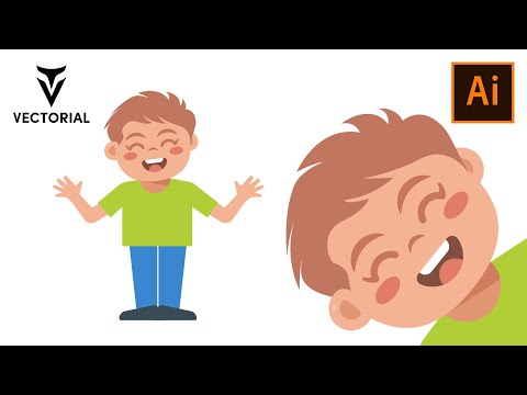 How to draw happy Little boy in ADobe Illustrator