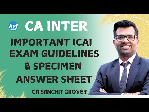 CA Inter Exam Guidelines and Specimen Answer Sheet by ICAI | Dont make these Mistakes