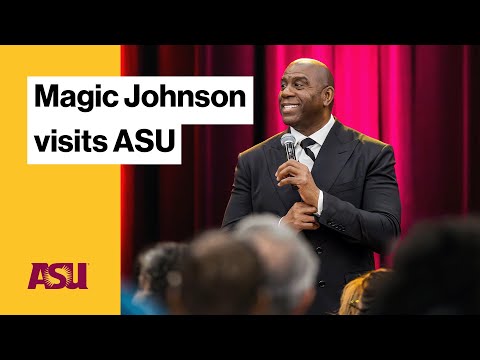 Magic Johnson visits ASU : Arizona State University (ASU)