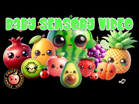 Baby Fruits Dancing Video. Baby sensory video, high contrast. #BabySensory