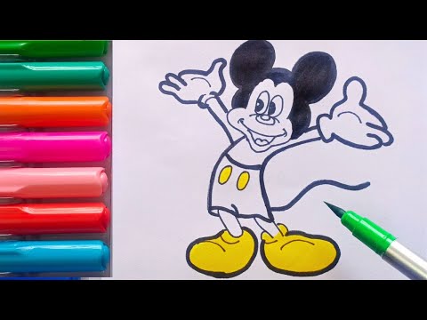 Drawing and Painting  Disney Mickey Mouse for Kids & Toddlers | Simple Drawing, Coloring #drawing