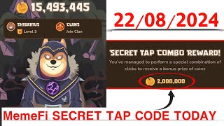 Memefi Secret Reward Combo Today /22/08/2024| Memefi 2,000,000 Coins Code