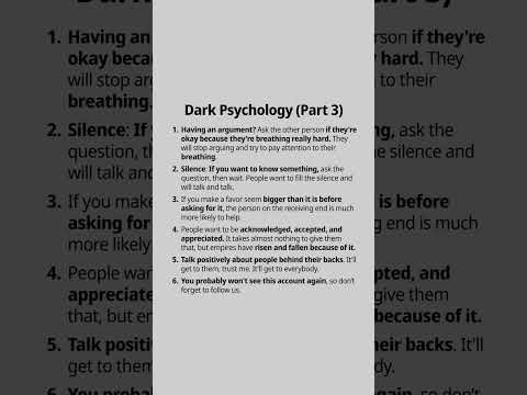 Dark Psychology #manipulation #psychology