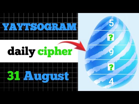 yaytsogram cipher | 31 Aug Cipher | yaytsogram daily cipher | yaytsogram code #yaytsogram #codes