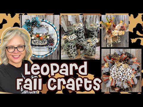 Something DIFFERENT ~ LEOPARD FALL CRAFTS!! 🐾🤎  SPIRAL TECHNIQUE DECO MESH WREATH