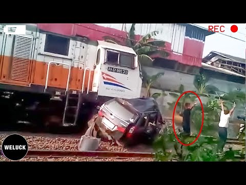 MOST SHOCKING Luckiest People Man Escaped Death From The Train Tracks!