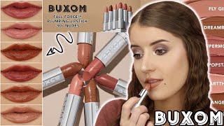 BUXOM FULL FORCE PLUMPING LIPSTICK 90s NUDES SWATCHES 💄