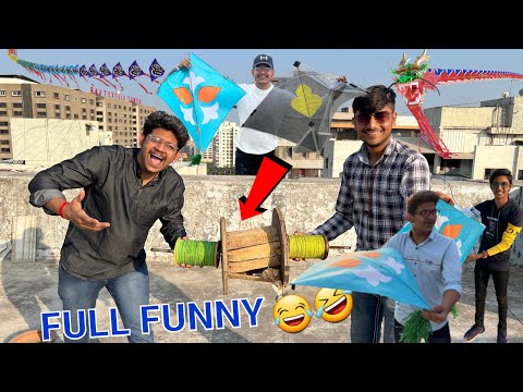 Desi Kite Fighting  🌪 Basant Uttrayan Patangbazi 🔥 Full Kite Cutting 2023 Monokite Manjha