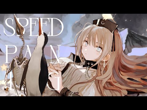 イラストメイキング - No.1612 / 204倍速 字幕解説＆レイヤー☽  speed painting