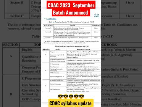 CDAC Letest Syllabus 2023