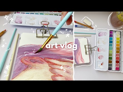 ART VLOG 3 🍧 unboxing + review of paul rubens art supplies, talking about art block & burn out