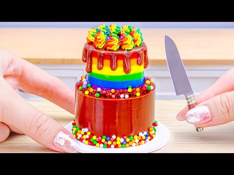 Amazing Chocolate Cake | Satisfying Miniature Rainbow Chocolate Cake Decorating by Lotus Cakes