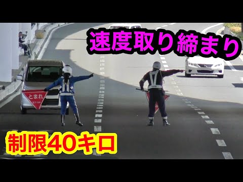 【ネズミ捕り】制限40キロの道路で速度取り締まり‼️ 捕まる瞬間‼️　[警察 取り締まり 速度違反]