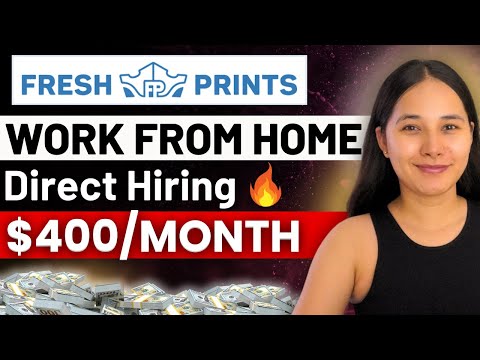 Work From Home Jobs 2024 | Earn $400/month🤑| Online jobs at home | Fresh Prints Hiring |Jobwithmayra