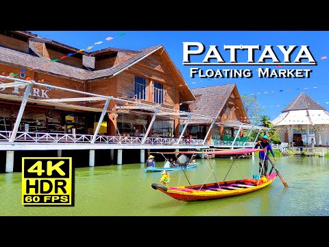 Pattaya Floating Market Chon Buri  4K HDR (UHD) Dolby Atmos 💖 Walking Tour 👀 Thailand 🇹🇭