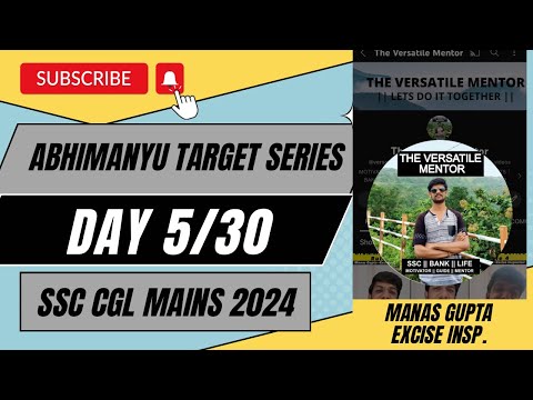 Day 5/30 Abhimanyu Target Series 🔥 SSC CGL Mains 2024 ✅✅ Join Telegram 👇 #ssccgl #cglmains2024 #cgl