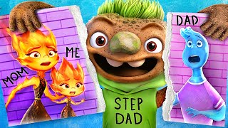 Dad vs Stepdad! Ember and Wade from Elemental Have Children! Fire vs Water Parenting Hacks!