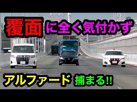 速度違反の『アルファード』が覆面パトカーに捕まる瞬間‼️　[サイレン 警察 取り締まり 高速道路]