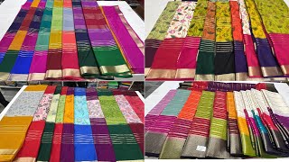 Bangalore Wholesale Sarees ! Mysore Silk Crepe Sarees ! Single Saree Courier Available