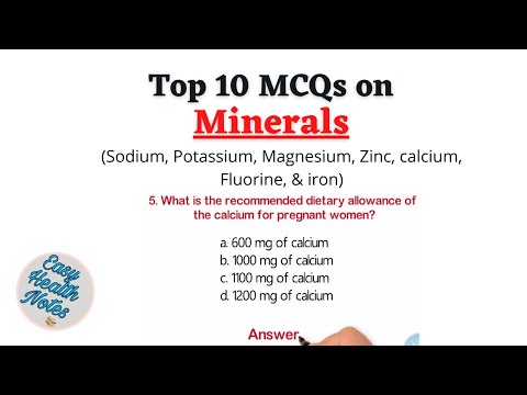 Important mcqs with answers on Minerals (Sodium, Calcium, Iron)_Sources, Deficiency