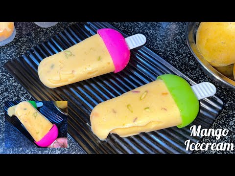 Mango ice-cream bar || How to make Summer Mango ice-cream without creams in telugu #summer #icecream